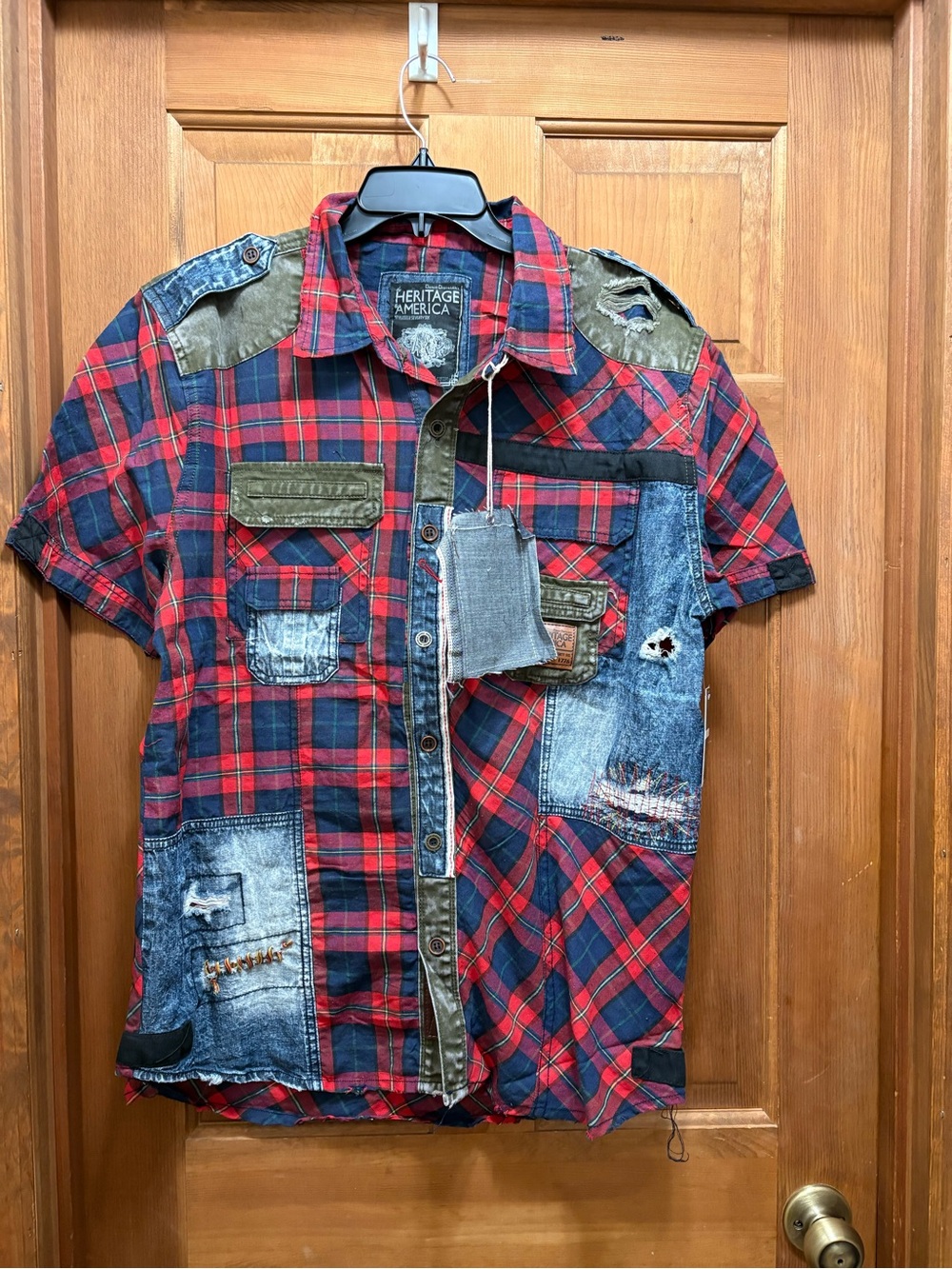 Heritage America men’s button front shirt 2X NWT